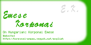 emese korponai business card